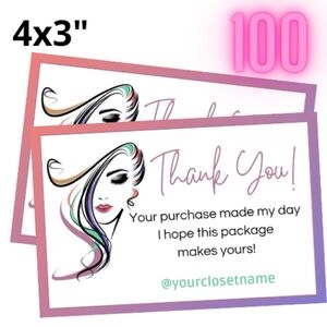 100 Thank you Cards 4x3 Girls fashion
